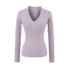 American Spicy Girl Deep V-Neck Long Sleeve Crop Top: Women's Slimming Waist, Regular Shoulder T-shirt for Autumn/Winter