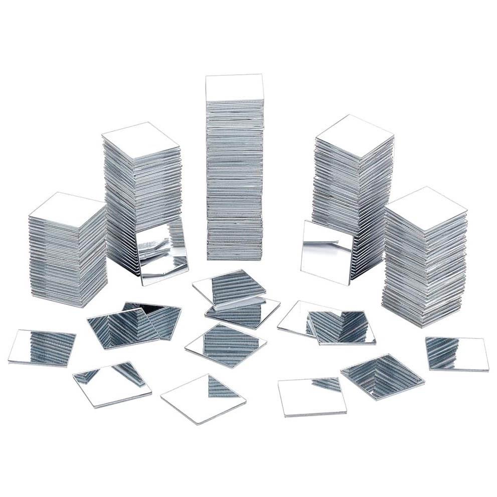 100-Piece Self-Adhesive Square Mosaic Mirror Wall Stickers for Home Decoration