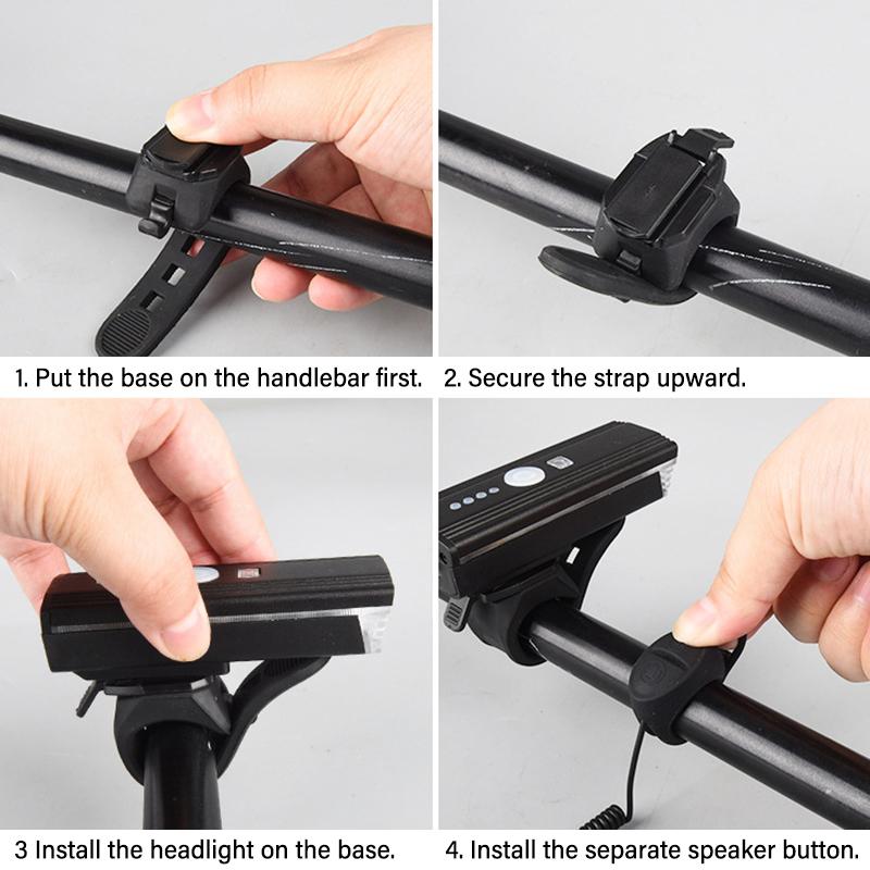 USB Rechargeable Lighting Sensor Horn Battery Indicator Bicycle Tail Light Led Flashlights Bike Accessories Bicycle Front