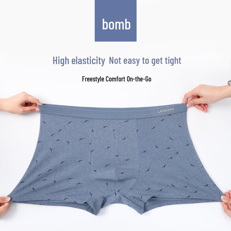 Langsha Men's Plus Size Cotton Boxer Briefs