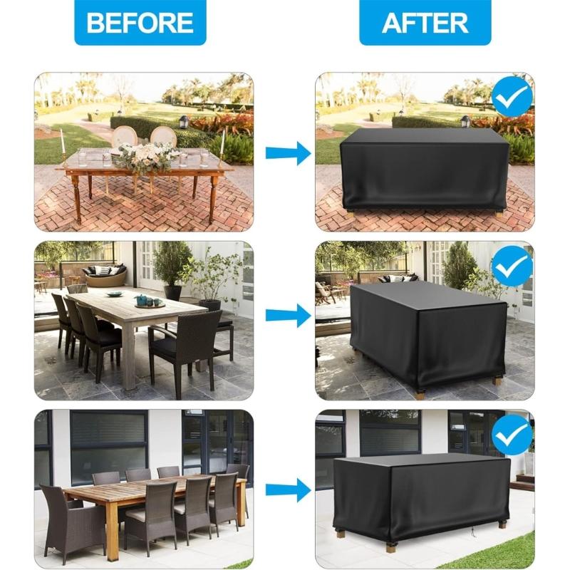 Waterproofed Outdoor Table Cover for Rain Moisture Protecting Tear Resistant Fit Various Furnitures Types