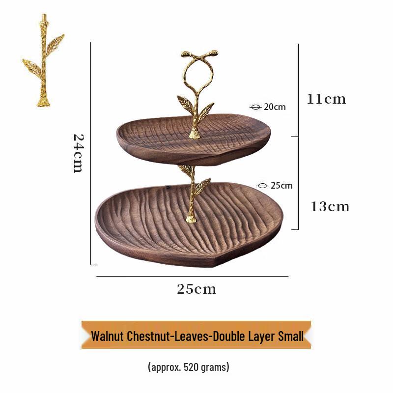 Walnut Wood Multi-Tier Serving Tray Small