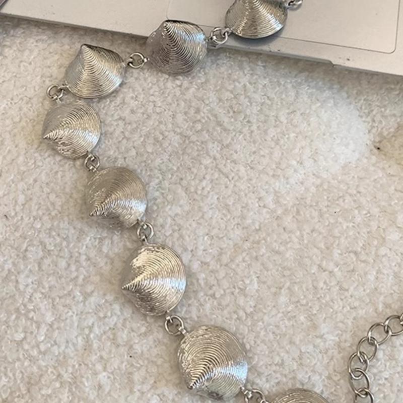 Gothic Waist Belt Stylish Seashells Heart Waist Chain Belt Elaborate Chain Belly Chain for Dress Cowboy Belt Waist Chain