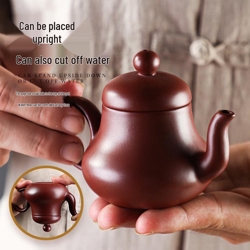 Chaozhou Red Clay Handcrafted Zisha Tea Pot - Small Capacity Brewing Ware