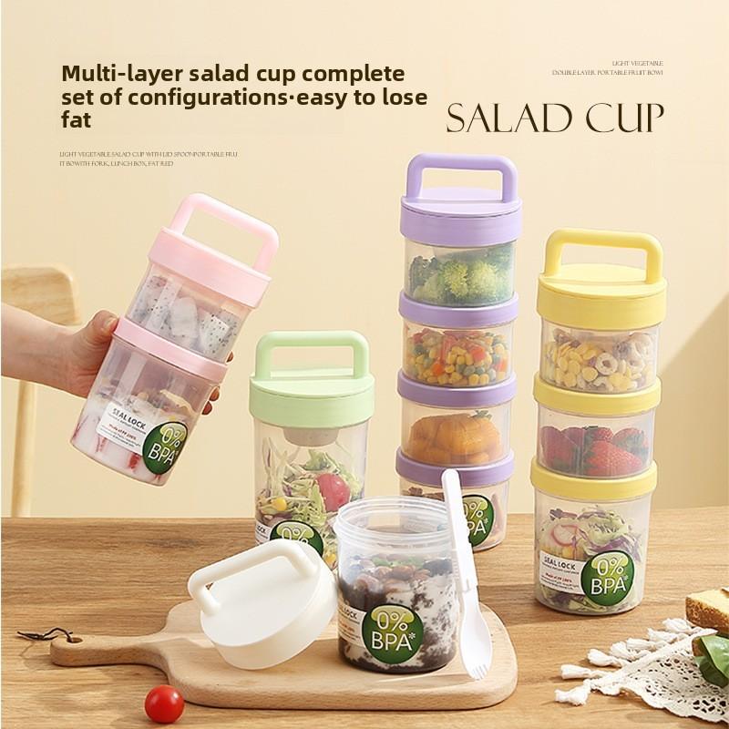 Portable Fruit Oatmeal Breakfast Cup With Spoon For Students And Office Use