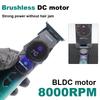 VGR Ice Technology Brushless Motor 8000RPM Metal Body Professional Hair Trimmer for Barber Haircut Machine Oil Head Clipper V-946 with LCD Display
