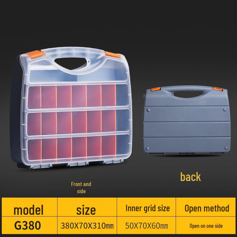 Plastic Grid Organizer Box with Removable Compartments for Small Parts and Accessories