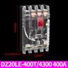DELIXI DZ20L-400T Transparent 4P Residual Current Circuit Breaker, 400A/350A/315A Plastic Case.