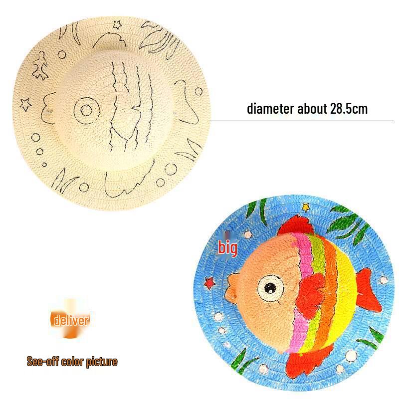 Kindergarten Straw Hat DIY Wall Art Kit: Creative Painting & Graffiti Supplies