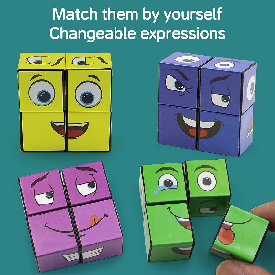 Fun Face Changing Magic Block Card Game - Children's and Adult Puzzle Toys Are Beneficial for Cultivating Children's Imagination