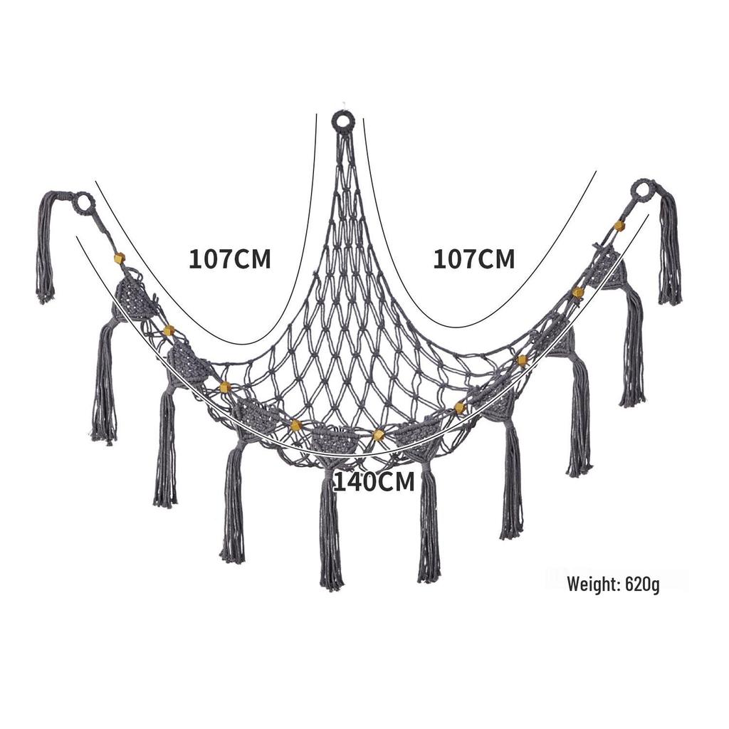 Triangle Wall Toy Storage Mesh Bag - Handmade Plush Hammock