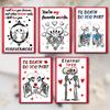 Gothic Skull Valentine's Day Cards - 10pcs "Til Death" Romantic Gothic Stationery Set with Red Envelopes, Dark Love Theme Gift