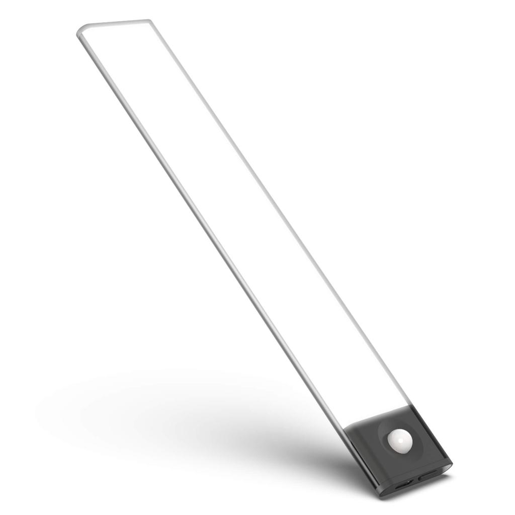 KURASHI LED Sensor Light, Indoor Bar Light, Motion Sensor Lighting, Stepless Dimming, Ultra-Thin 0.88cm, USB Type C Rechargeable, with Magnet (40cm