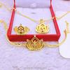 Dubai Gold Three-Piece Bracelet Set With Copper and Gold Crown Hollow Sleeves Necklace Set Jewelry Set