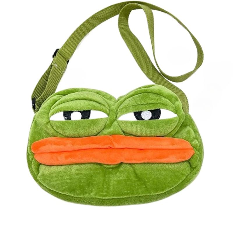 

Sad Frog Backpack Funny Cute Shoulder Bag Plush Contrast Color Big Eyes Frog Big Mouth Large Capacity Creative Satchel Ugly Frog 11cm-30cm