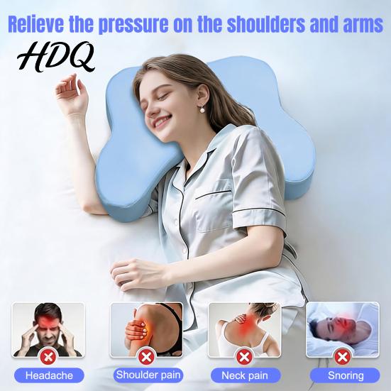 Ergonomic Bedding for Neck And Shoulder Support Side Sleeper Pillow with Arm Hole Memory Foam Cervical Pillow Comfortable Sleep Aid Adults High Loft