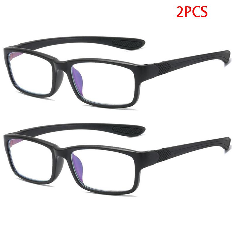 1/2PCS Anti Blue Light Reading Glasses TR90 Frame for Men Women Sports Presbyopia Eyewear +100 To +400 Black Red