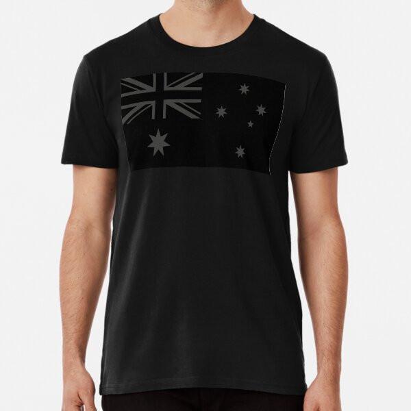 Australia Blackout/Stealth Flag Premium T-Sh S To 5XL Made In the AU/USA T-Shirt