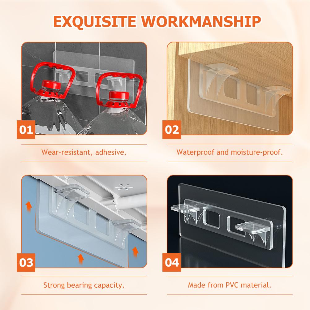 8 Pcs Shelf Holder Cabinet Pin Support Pegs Floating Shelves Brackets Clear Nails for