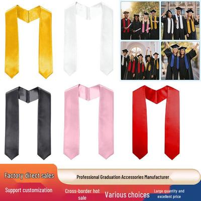 Graduation Satin Honor Sash with Logo - European & American Bachelor Gown Accessory