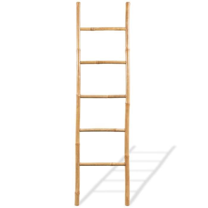 VidaXL Echelle à Serviettes 5 Echelons Tangement de Serviettes Porte-serviettes Support Douche Salle de Bain 43719
