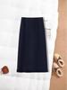Women's Plus Size High Waist A-Line Woolen Skirt with Lace Detail - Autumn/Winter