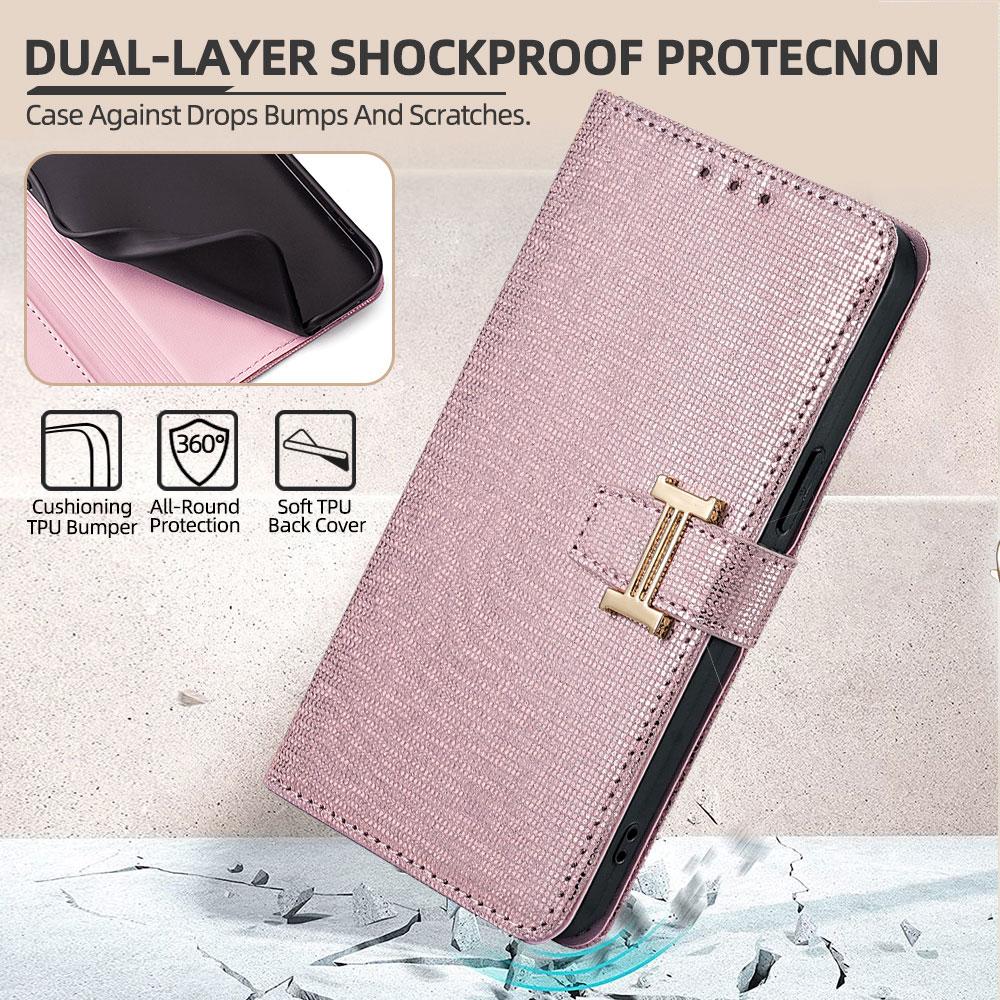 For Xiaomi Redmi 15C 4G (Global) (171mm)/Poco C85 4G (171mm) Case Metal I-Buckle PU Leather Wallet Phone Cover