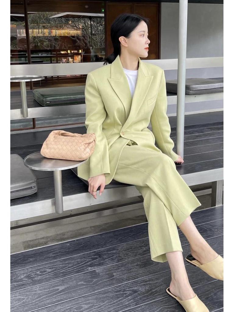 Classic Slim H-Shape Avocado Green Blazer