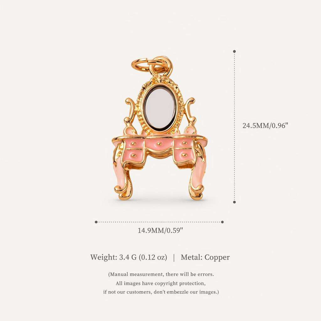 YML&Vintage Mini Furniture Pendants, Bathtub, Sofa, Vanity, Fireplace, DIY Alarm Clock, Charm Bracelet, Necklace Accessories