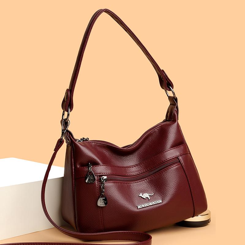 Geantă de umăr vintage pentru femei, piele moale, geantă de mână pentru mamă, geantă crossbody