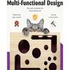 Wooden Cat Scratch Puzzle Enrichment Box  Stress-Free Nail Filing Toy, Alternative To Clippers & Grinders | Interactive Cat Puzzle with Holes for Play