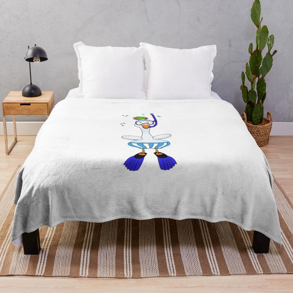 Snorkel duck Throw Blanket