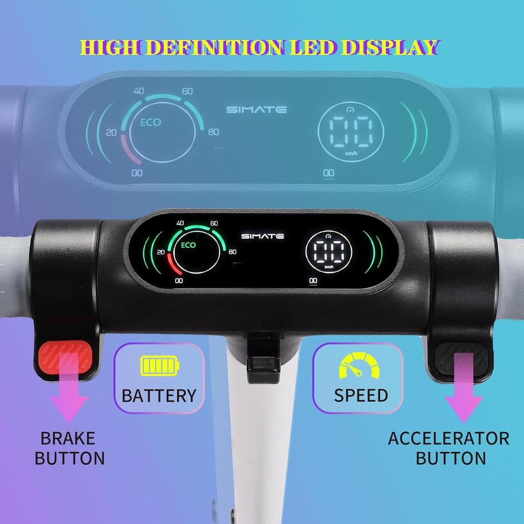 Elektrisk skoter Barn, Vikbar Elektrisk Skoter för Barn 6-12 år, med Dubbla Bromsar, Regnbågsbelysning och LED-Display, 3 Hastighetslägen E Skoter Barn