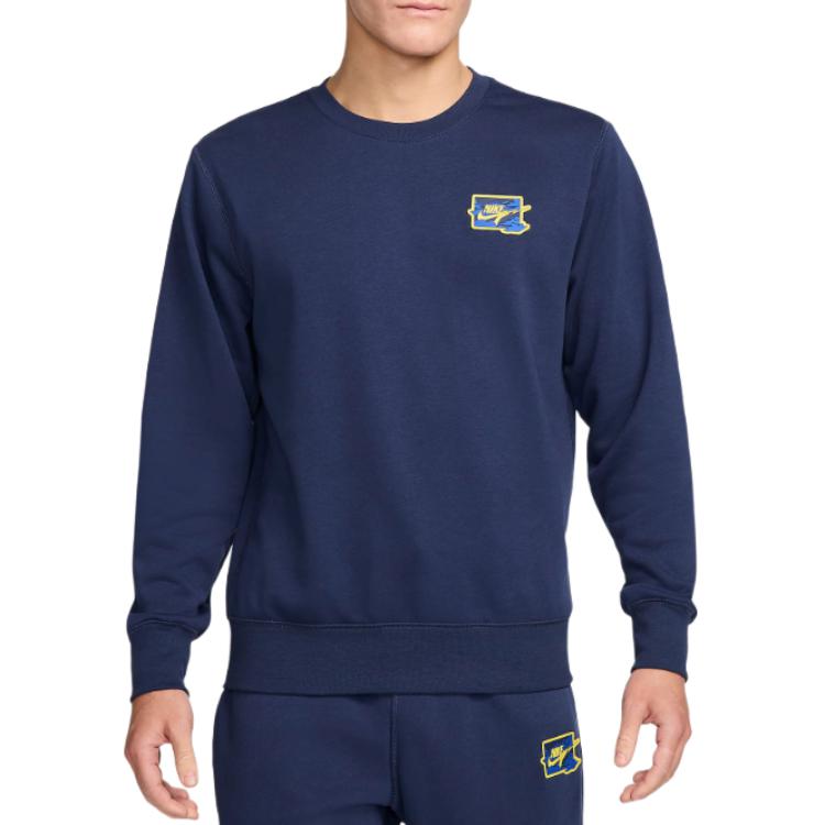 

Nike Fitted Smooth Breathable Long Sleeve Sweatshirt Men Tops Midnight-Navy Lightning FZ0765-410 XL