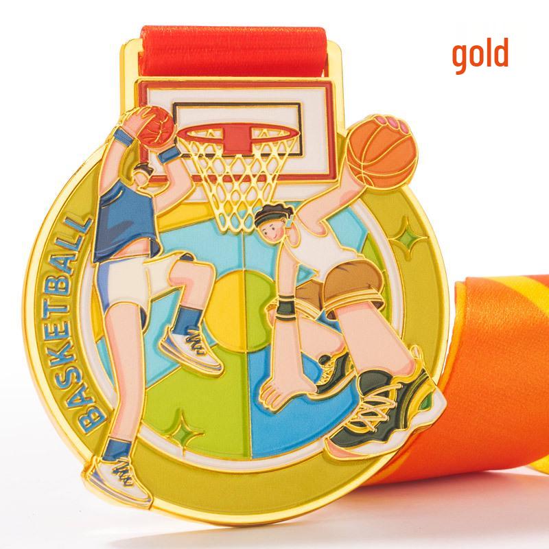 Custom Youth Basketball Competition Medals - Gold, Silver, Bronze Awards for Sports Meet Players