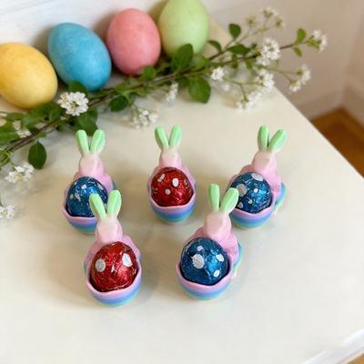 Porta caramelle Coniglio di Pasqua Stampa 3D Coniglio Piatto da portata per snack Ciotola decorativa per dessert e noci per festa di Pasqua Tavolo Decorazione per la casa