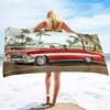 Reise-Strandtuch, Retro-Poster Superweiches Strandtuch Schnelltrocknend, Leicht und Sandfest Pooltücher für Kinder, Männer, Frauen