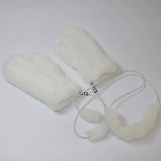 New Knitted Natural Mink Fur Gloves Women Winter Warm Good Elastic Mink Fur Mittens Russian Female Genuine Fur Glove