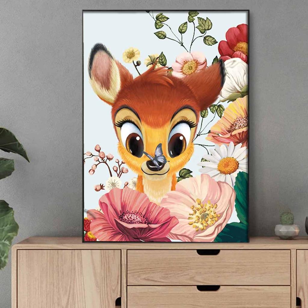 DIY Diamond Painting Lovely Sika Deer Cross Stitch Kit Mosaic Art Diamond Painting Full Circle Diamond Home Decoration