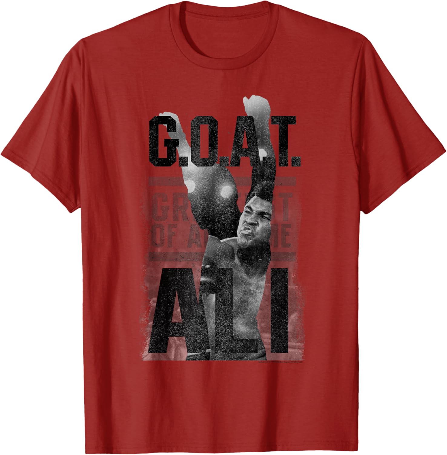 Muhammad Ali MUHAMMAD ALI Red Adult Unisex Classic Fit Short Sleeve T-Shirt, Small S