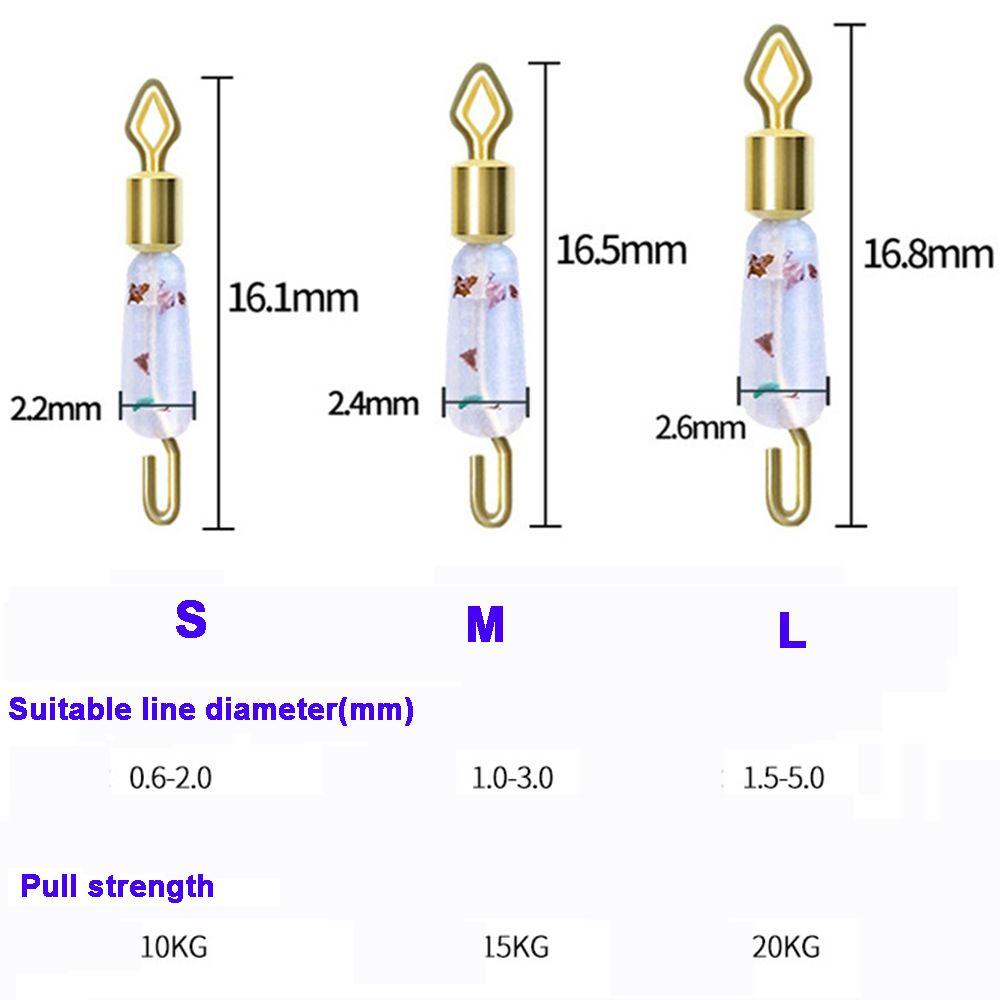 Rolling Rotating Fishing Gear Color Fast Link Silicone Swivels Connector Line Hook Fishing Floats