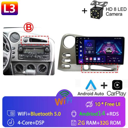 Dla PONTIAC Vibe 2003 - 2004 dla TOYOTA Matrix 2003 - 2008 System Android QLED IPS Ekran Dotykowy GPS Navi Radio Samochodowe Odtwarzacz Multimedialny