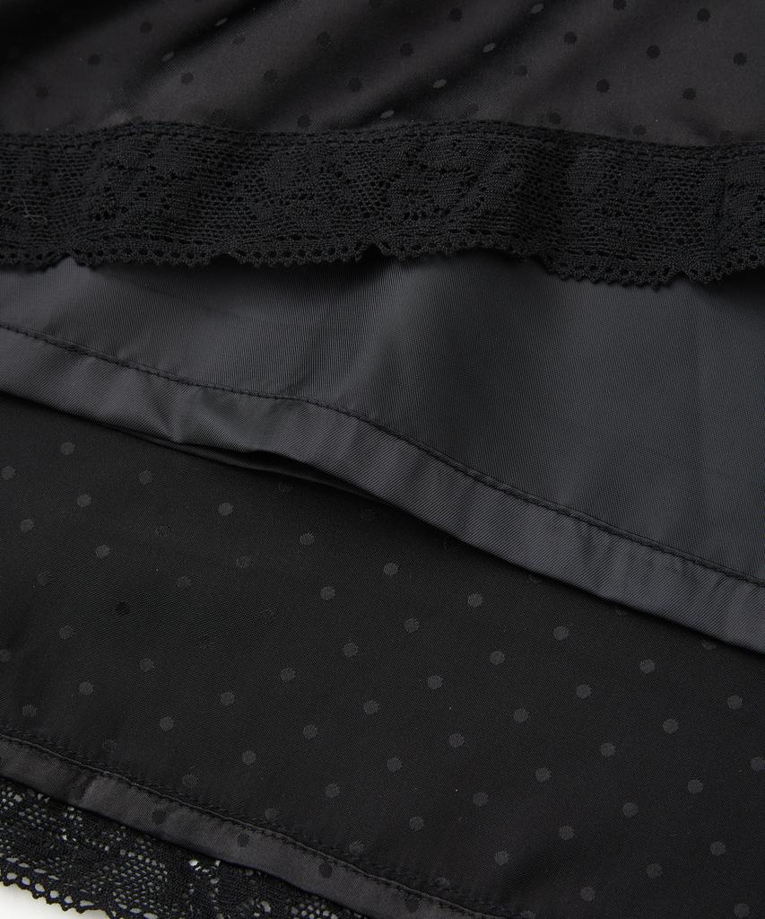 Forev Dotted Drawstring Skirt - Black