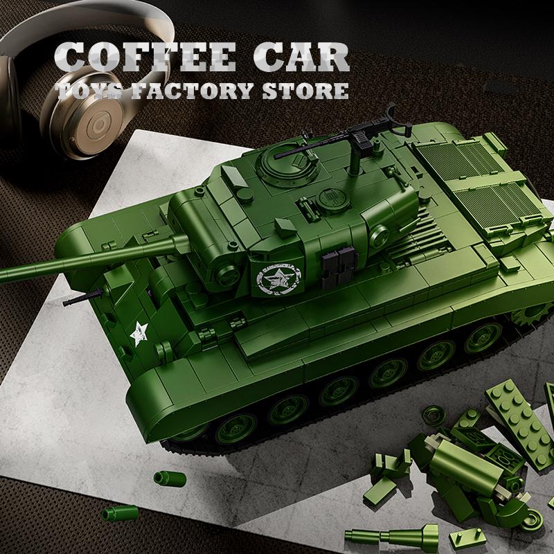 Non-Toxic Wwii Us Army M4 Tank Building Blocks Puzzle Toys Collectors M26 Panzer Moc Bricks Military Model Kits Adult Kids Birthday Gifts