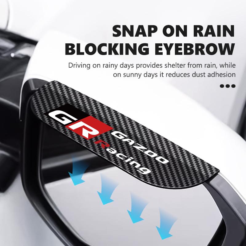 ZYU3 Snap-on Car Rearview Mirror Rain Cap Rain Shield Sun Shade Vision Protector For Toyota GR MN Camry Prius Auris Crown Yaris