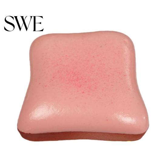 Dicker Stressball Cremiges Toast-Quetschspielzeug Weich Langsam aufgehend Realistisches Brot Fidget-Schaumstoff zur Linderung Dekompressions-Gadget Kinder Erwachsene Ablassen