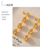 18k Gold-Plated Geometric Tassel Earrings for Women - Light Luxury, Versatile Design, Copper