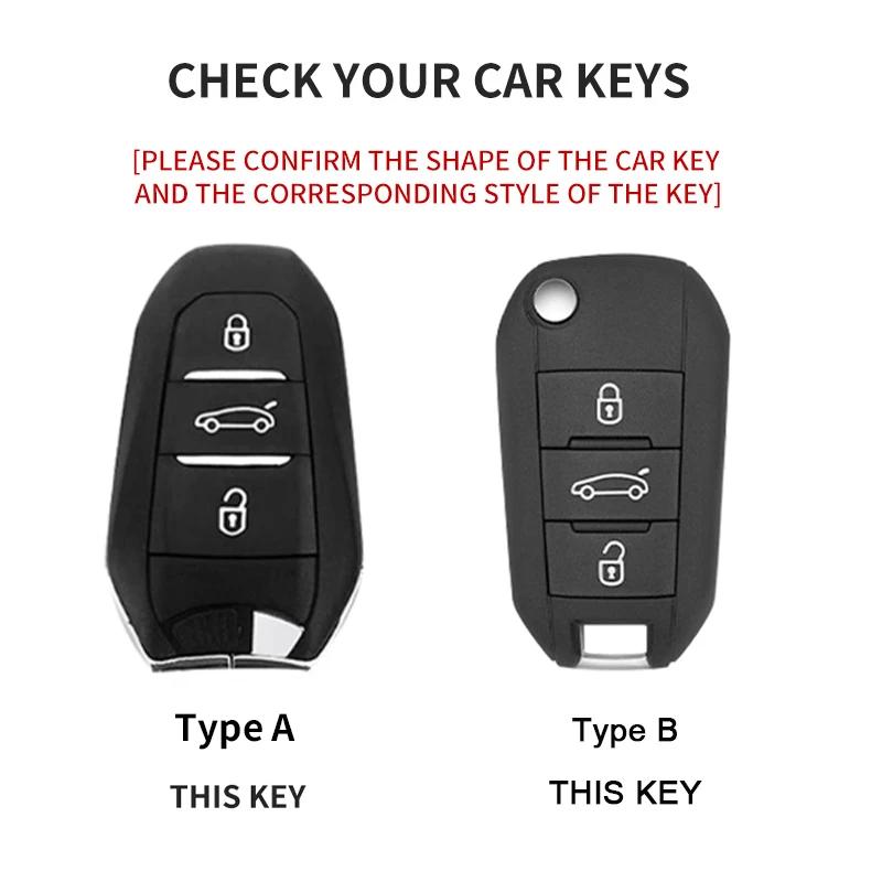 Suede Car Flip Key Case Cover for Citroen C2 C3 C5 X7 C4 Picasso Berlingo for Peugeot 208 308 408 508 2008 3008 4008 5008 T9