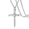 Stainless Steel Chain Cross Pendant Necklace for Men Women Fashion Religious Jewelry Gift