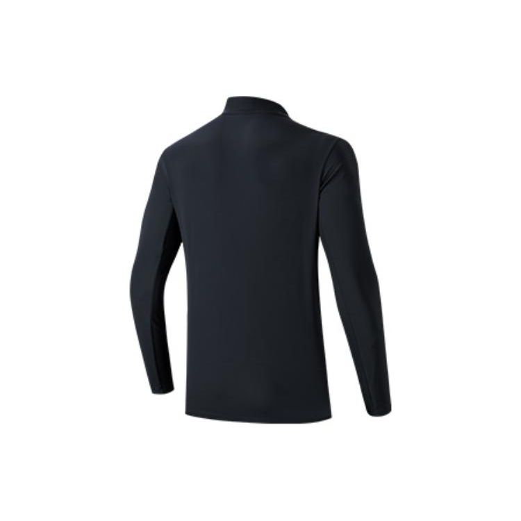 Anta Letter Logo Print Sports Stand Collar Knit Jacket Men Jackets Black 152317701-3